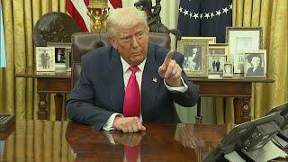 FULL VIDEO: President Trump talks tariff delays, daylight saving time, Canadian trees in Oval Office