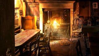Ambience/ASMR: Cozy Victorian Pub (Tavern/Alehouse/Inn) with Fireplace/Wood-Burning Stove, 4 Hours