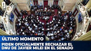  ÚLTIMO MOMENTO | Piden OFICIALMENTE rechazar el DNU de Javier Milei en el Senado