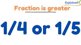 Which fraction is greater?  1/4   or   1/5