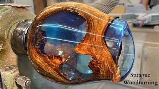 Woodturning - The Ocean Cave Vase (My LARGEST Epoxy Pour!)