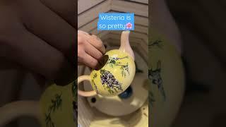 Do you like wisteria pattern on the teapot? It's delicious #diy #teapot #pottery #pattern #ideas