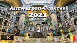   Walking Tour Antwerpen-Centraal (Railway Station) - Antwerp, Belgium - 4K Ultra HD 60 (fps)