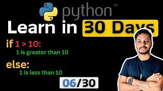 Python for Data Engineers & Data Analysts - Day 6 | If Else Statement Tutorials Beginners #python