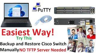 How to Backup and Restore Cisco Switch Configuration Via Putty || Without TFTP Server