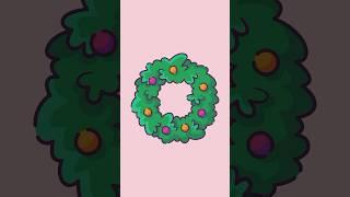 Vector Cute Christmas Wreath In Adobe Illustrator  #adobeillustrator #vector #speedart #tutorial