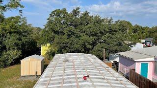 (How to) Single Wide Mobile Home Roofing in 13 Minutes