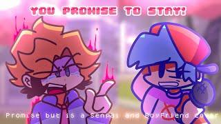 "You promise to stay!" Promise but it's a Senpai and BoyFriend cover || FNF (FriskDR)