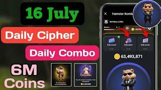16 July Hamster Kombat Daily Combo & Cipher Code | Hamster Kombat Daily Cipher| Hamster Daily Combo