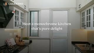 Monochrome Kitchen | Bengaluru | Homes by Casantro | Casagraphy