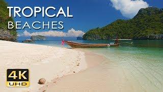 4K Tropical Beaches  - Thailand - Relaxing Sea/ Ocean Sounds - Sunrise & Sunset - Ultra HD Video