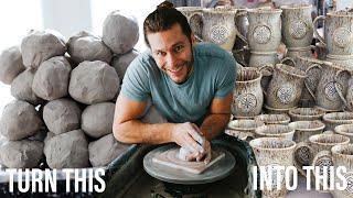 Production Pottery - The ENTIRE Pottery Process - ASMR