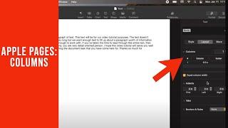 How to Make Multi column Documents in Apple Pages