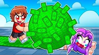 Building The BIGGEST MONEY BALL With MY GIRLFRIEND in Roblox!