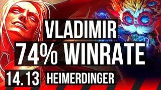 VLADIMIR vs HEIMERDINGER (TOP) | 74% winrate, 5/1/4 | EUW Master | 14.13