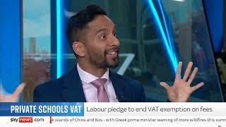 Should UK private schools pay VAT tax? Sky News debate with teacher Bobby Seagull. 2 July 2024