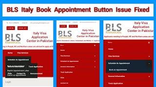 BLS Italy | Book an Appointment Button Issue Fixed | On Mobile 