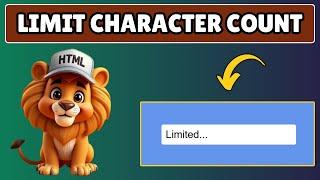 How to Limit Number of Characters in Textbox using HTML and CSS