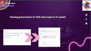 Passing paramaters to VBA and ouput is in uipath.