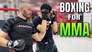 Boxing footwork for MMA. Pivot to set up strikes and takedowns