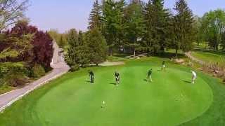 Downingtown Country Club clubhouse and aerial views of the course.