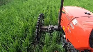 Tractor solid airless narrow tyre | Rice field trial