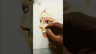 Maa Durga Drawing  | Watercolor painting | Part-1 #shorts #art #kolkata #durgapuja #drawing