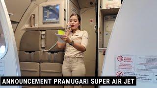 Announcement Selamat Datang Pramugari Super Air Jet dalam Pesawat Airbus A320-200 Bali - Jakarta