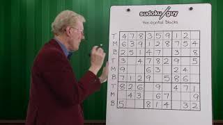 Lesson 1. Learn to play sudoku.  Horizontal blocks.using TMB