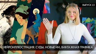 Нейроиллюстрация  винтажная графика с Midjourney книги, суды, новые ИИ