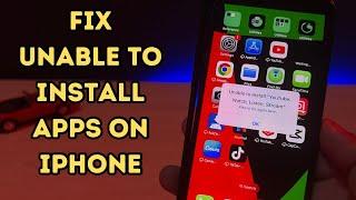 How To Fix Unable To Install Apps On iPhone After Data transfer !! Fix Unable To Install Apps