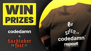 Codedamn Hacktober Fest 2021: Build Projects, Win Swags, T Shirts, and More!