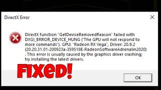 Fix Battlefield 2042 DirectX Function Error g_dx12Renderer, DXGI ERROR DEVICE HUNG/REMOVED Error