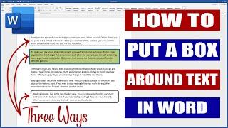 In Word How to Put a Box around Text - 3 x Ways | Microsoft Word Tutorials