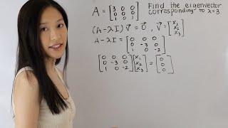 How to find the eigenvector of a 3x3 matrix | Math with Janine