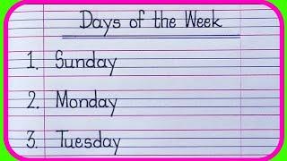 Sunday Monday-Days of the week/Sunday Monday ki spelling/saptah ke dinon ke naam/sunday to saturday