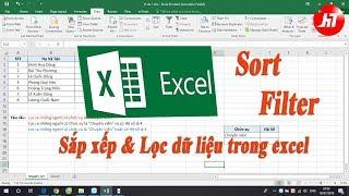 Sắp xếp và Lọc dữ liệu trong Excel - Sort Filter data in excel