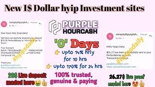 Purplehourcash .com | 37$ live proof | Best hourly HYIP investment site | #hyipsdaily