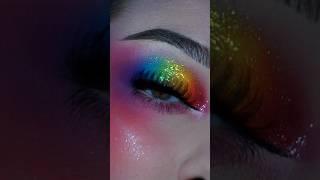 Rainbow blend for Pride Month ️‍ #pridemonth #eyeshadow #makeup #makeupshorts