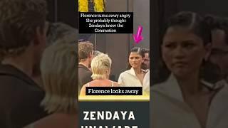 Zendaya ignore by Florence Pugh after getting hit by flying object #shorts #zendaya #dune