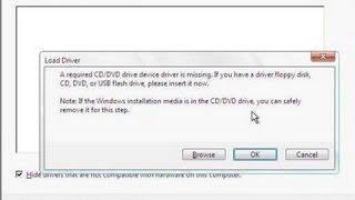 A required CD/DVD device driver is missing