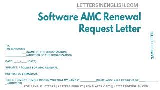 Software AMC Renewal Request Letter - Sample Letter for Software Annual Maintenance Contract Renewal