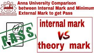 Anna University Comparison between Internal Mark and Minimum External Mark to get Pass
