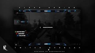FREE GFX: Free Photoshop Video Overlay Template: Twitch, Gaming, Streaming Overlay Design Pack 2019