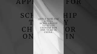 Full Scholarship for One-Year Chinese Language Program in China - Unlock a World of Opportunities