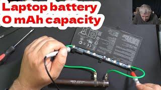 How a laptop battery with 0mAh capacity looks like and how to test this
