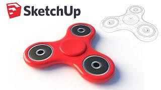 Modeling a fidget spinner with SUbD and Quadface tools – Sketchup Tutorial