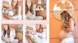 DAY IN MY LIFE | 36 weeks | Preparing for baby’s arrival! Hospital bag, postpartum basket + more!