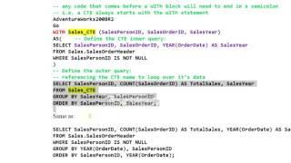 TSQL Common Table Expression CTE