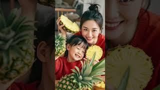 beautiful mother and baby eating pineapple #youtubeshorts #youtube #shorts #shortvideo #viralvideo